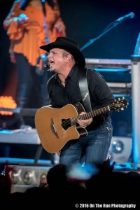 Pumping Up the Crowd: Brooks on stage at Van Andel Arena. (Photo/Eric Stoike)