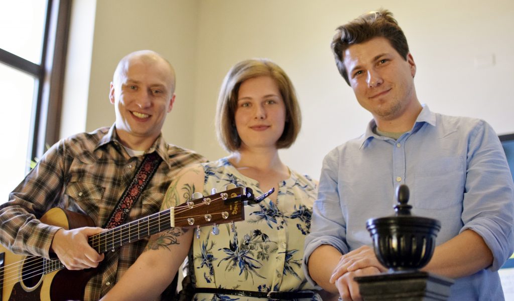 Finding the Sound They Were Looking For: From left, Rob Jordan, Cole Hansen and Tory Peterson of Bello Spark. (Photo/David Specht)