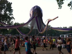 Electric Octopus: Fans during a String Cheese Incident performance in 2012.