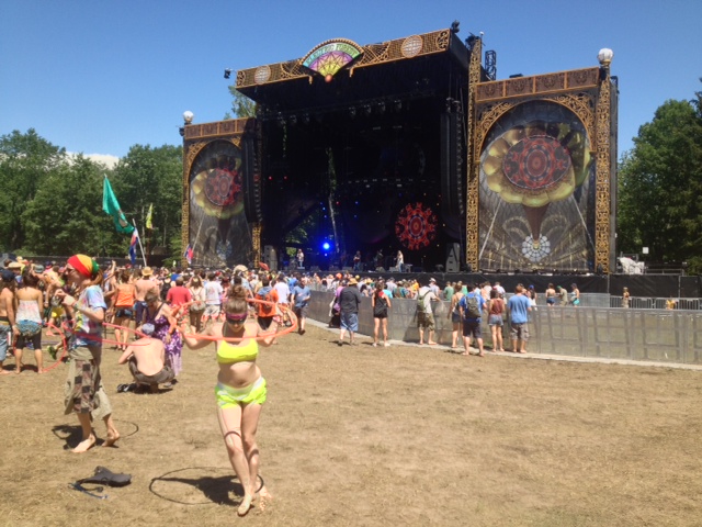 Hoops and Grooves: Electric Forest-ites jamming to Railroad Earth on Friday. (Photo/Local Spins)