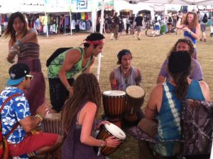 Keeping the Beat: A drum circle at Electric Forest. (Photo/Mary Mattingly)
