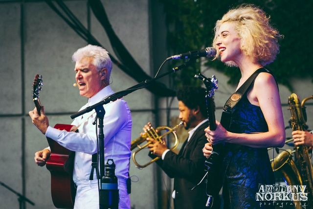 Lovable Musical Giants: David Byrne and St. Vincent delivered an unusual performance at Meijer Gardens on Sunday night. (Photos/Anthony Norkus Photography)