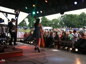 Delilah DeWylde & the Lost Boys played in front of an enthusiastic crowd at the 2012 Cowpie.
