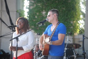 Lucas Wilson and Hannaniah Whitley on the Meijer Gardens stage. (Photo/Anna Sink)