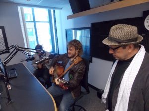 Lavengood with Wheeler and Ralston Bowles in the radio studio.