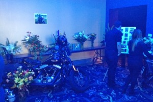 Dorshimer's Harley-Davidson greeted visitors on Friday. 