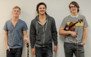 Bennett (from left, Josiah Gentry, Nicholas Warren and Nick Rolls) teamed up with veteran songwriter Ralston Bowles for "Give Till It Helps." (Photo/Anna Sink)
