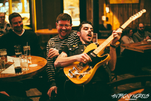 Fiery Rockabilly Blues: Jesse Ray & The Carolina Catfish heated up Grand Rapids Brewing Co. on Saturday. (Photo/Anthony Norkus)