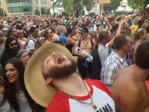 Celebrating Beer, Bands and Summer: Last year's Founders Fest packed street. (Photo/Local Spins)