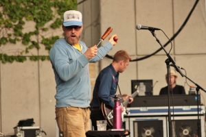 McCrea and his beloved vibraslap. (Photo/Anna Sink)