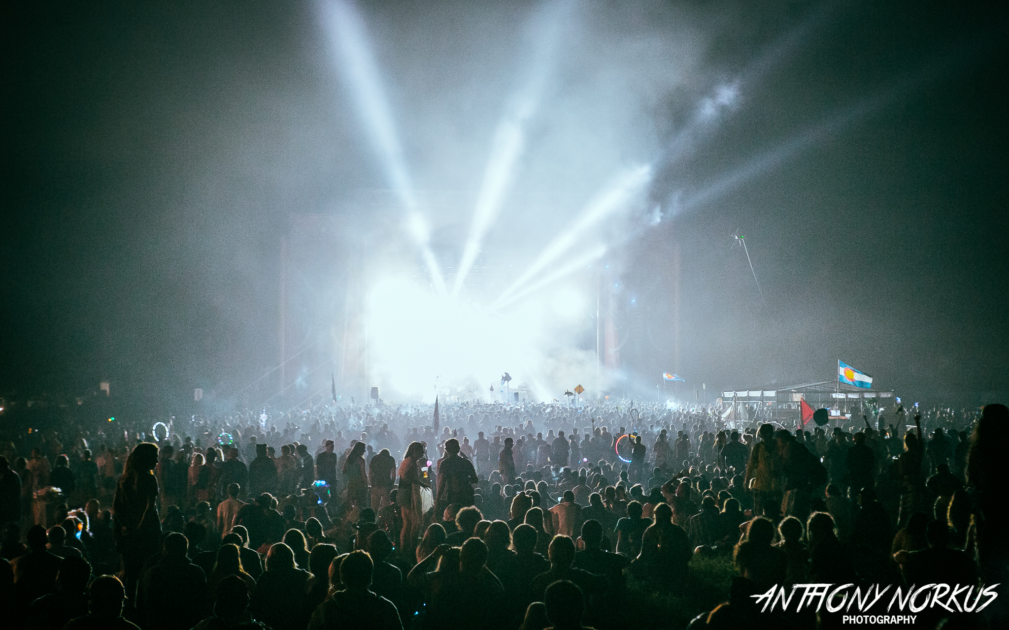 Electrifying Night: Umphrey's McGee delivered an illuminating set on Electric Forest's opening night. (Anthony Norkus)