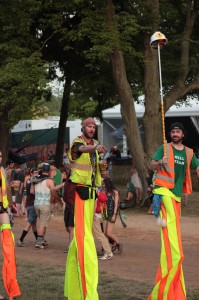 Getting High: Folks on stilts are everywhere this year. (Photo/Anna Sink)
