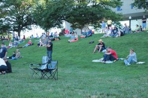 Friday's small crowd at Ah-Nab-Awen Park. (Photo/Anna Sink)