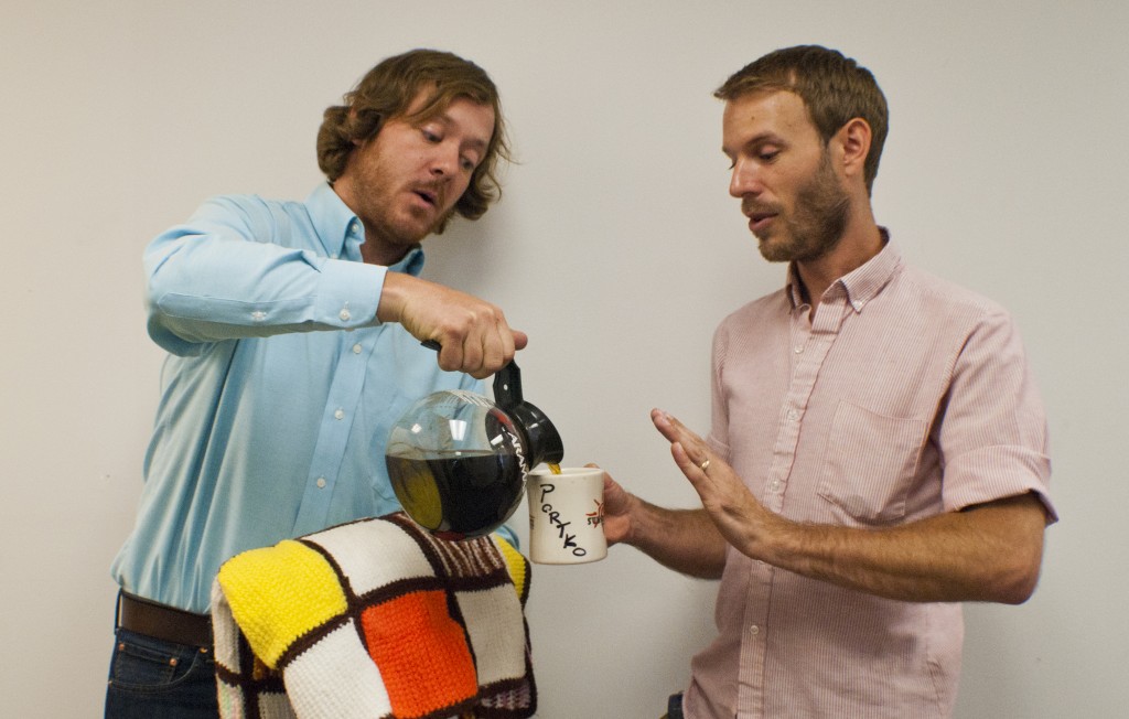 Pouring It On: Valentiger's Scott Rider and Brent Shirey serve up some bold material on the trio's new album. (Photo/Tori Thomas)