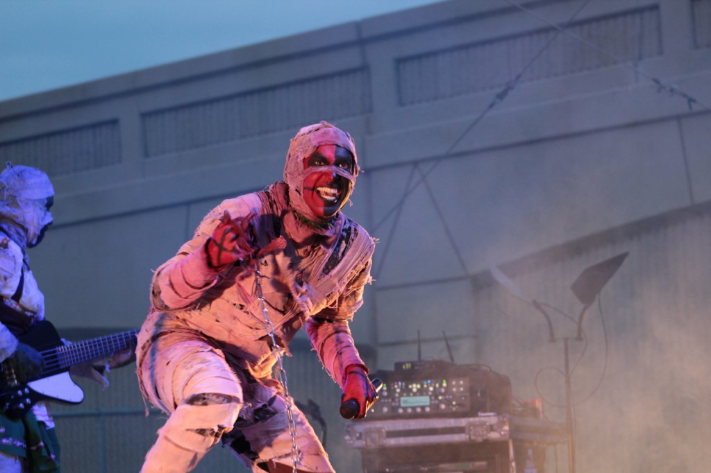 Here Comes the Funk: Here Come the Mummies resurrected their familiar party fun at The Intersection's Rock the Lot. (Photo/Anna Sink)