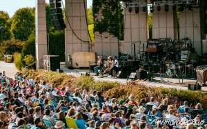 Sun-Splashed Amphitheater: Hornsby, Metheny and percussionist Sonny Emory. (Photo/Anthony Norkus)