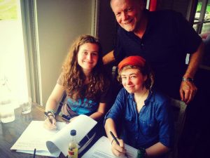 Signing the Pact: The Accidentals with entertainment lawyer Howard Hertz.