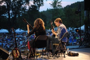 Bela Fleck and Abigail Washburn played in front of huge crowd at Wheatland 2013. (Photo/Anna Sink)