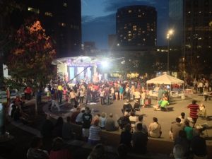 Drawing Crowds: Last year's ArtPrize winners' announcement and a set by Domestic Problems drew fans to Rosa Parks Circle. (Photo/Local Spins)