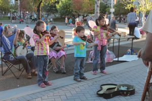 ArtPrize Strains: Buskers young and old performed downtown over the weekend. (Photo/Anna Sink) 