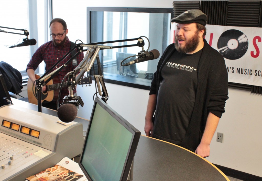 Ramones Fans: Jaissie and Gilbert in the WJRW studios. (Photo/Anna Sink)