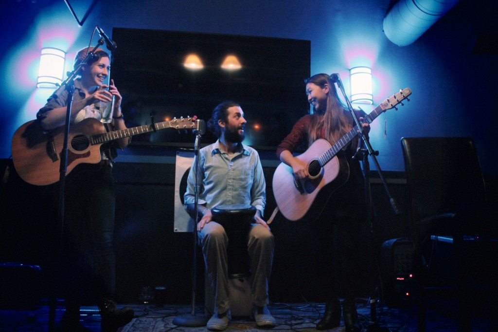 Happy Trio: A pared-down version of The Crane Wives played the first Local Spins Wednesdays show at SpeakEZ Lounge. (Photo/Anna Sink)