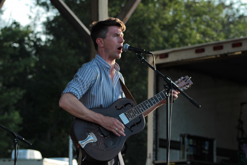 Michigan "Definitely a Huge Part of Me": Luke Winslow King on stage at Hoxeyville last summer. (Photo/Anna Sink)
