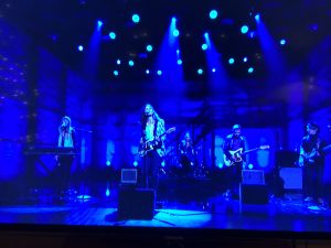 Borns on stage with his band Tuesday night. 