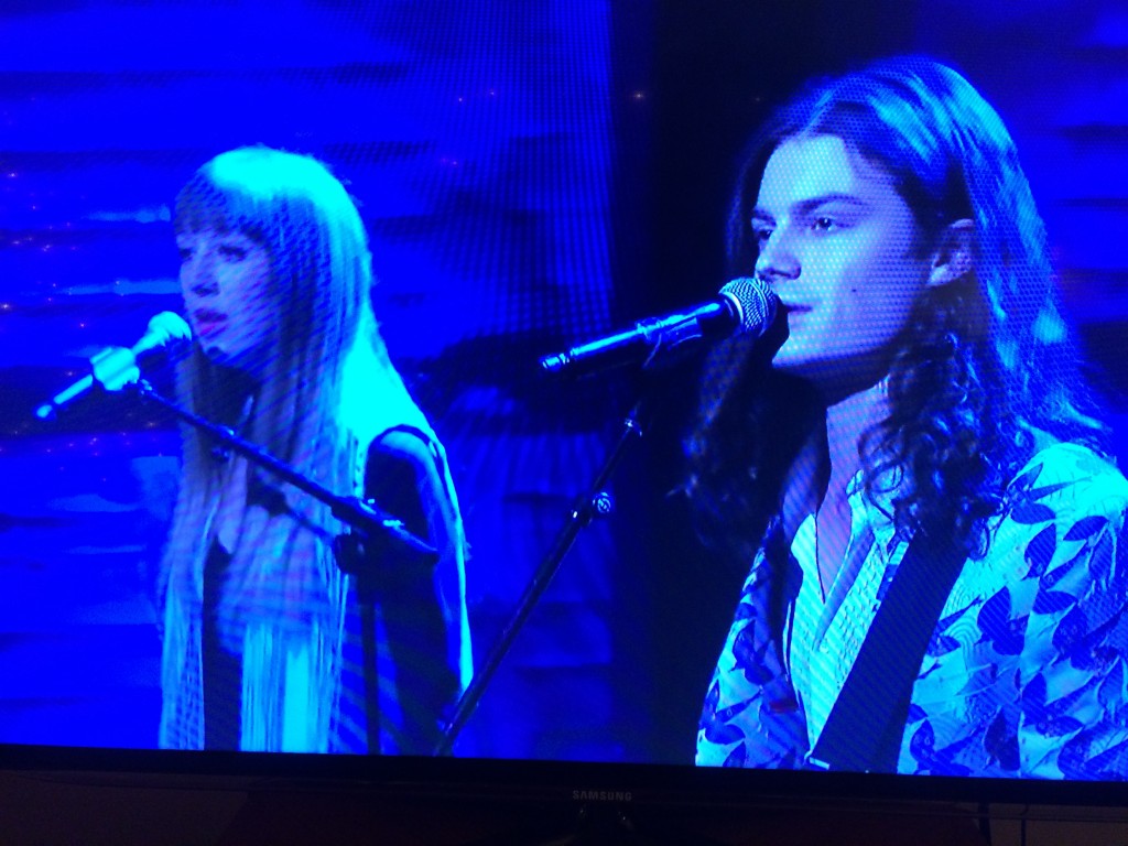 TV Debut: Borns perform with his band on "Conan" Tuesday night. 