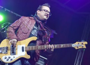 'Live Energy': Dornoff performing at the recent Hot New Year's Eve party on Calder Plaza. (Photo/Tori Thomas)