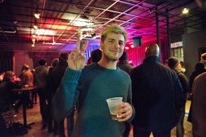 Upbeat Camaraderie: Drummer Kevin DePree was part of a solid crowd of musicians who attended the collective's inaugural night. (Photo/Tori Thomas)