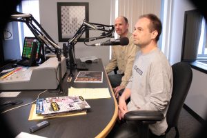 Cliff Frantz as Cliff Frantz (with Jake's Music Festival organizer Tom Scheidel) on Local Spins Live. (Photo/Anna Sink)