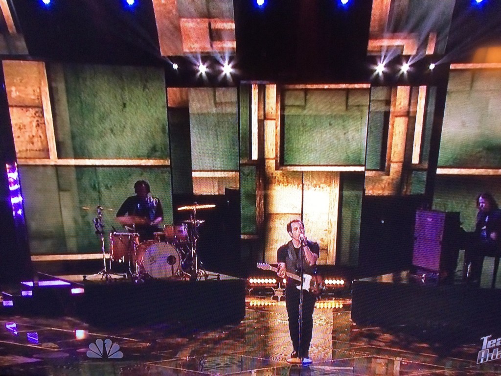 'Hold Back the River': Joshua Davis performing on Monday night. 