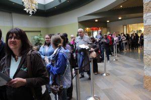 Devoted Concertgoers: The lineup this morning. (Photo/Anna Sink)