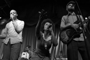 'Promise Land' Quartet: From left, Theo Ndawillie, Scott Schultz, Molly Bouwsma-Schultz and Ryan K. Wilson. (Photo/Anna Sink)