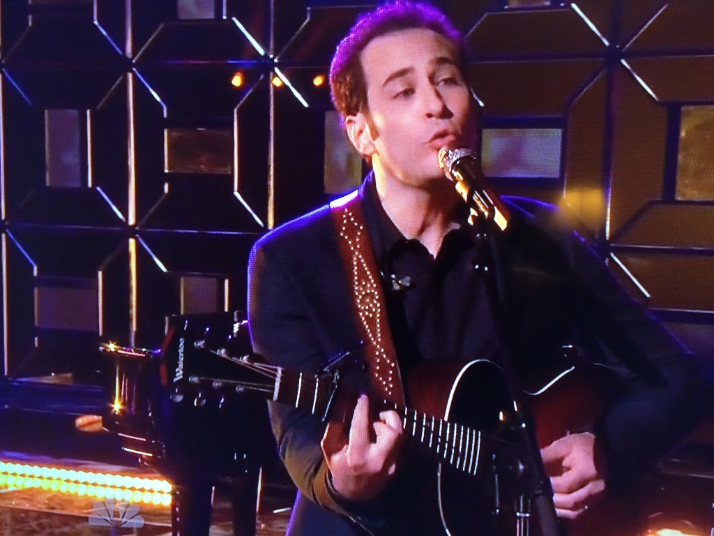 Singing Sting: Joshua Davis performing on "The Voice" Monday. 