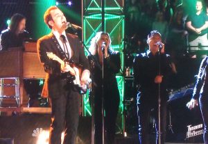 Thrilled by Fredericks' Choice: Joshua Davis performing on "The Voice" Monday night. 