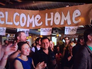 Welcome Home Party: Fans in Traverse City last week. 