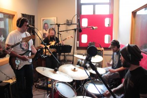 Packing Studio X: Great Notion at WYCE-FM. (Photo/Anna Sink)