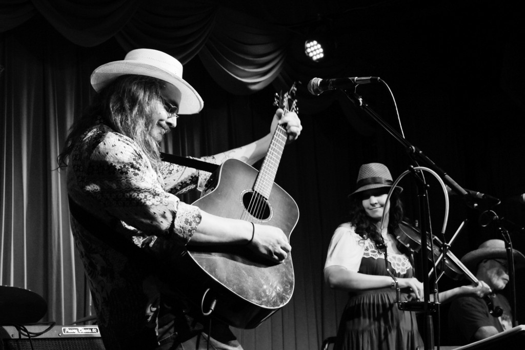 Playing Dylan: Nicholas James Thomasma spearheaded Saturday's Bob Dylan Tribute at Founders Brewing and performed with his band, The Bandwagon. (Photo/Anna Sink)