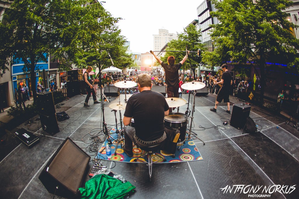 Stage-Struck: Downtown Grand Rapids had tons of 'em this weekend, with The Bitters playing City Stage at Festival. (Photo/Anthony Norkus)