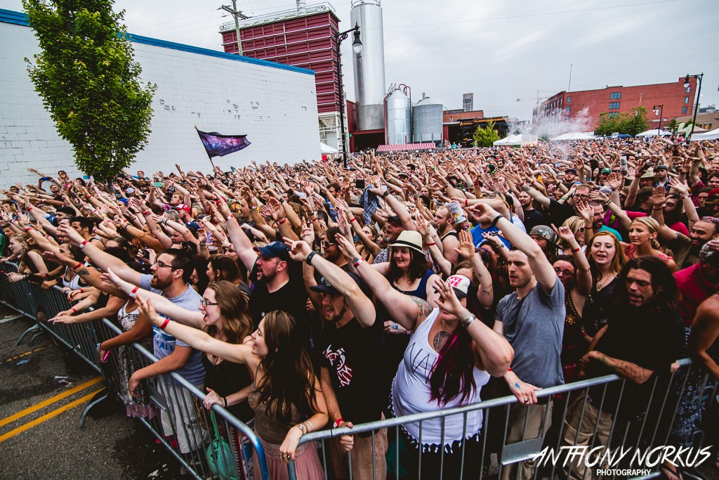 'Beautiful Day for Music and Beer': Fans cheering Nahko at Founders Fest on Saturday. (Photo/Anthony Norkus)