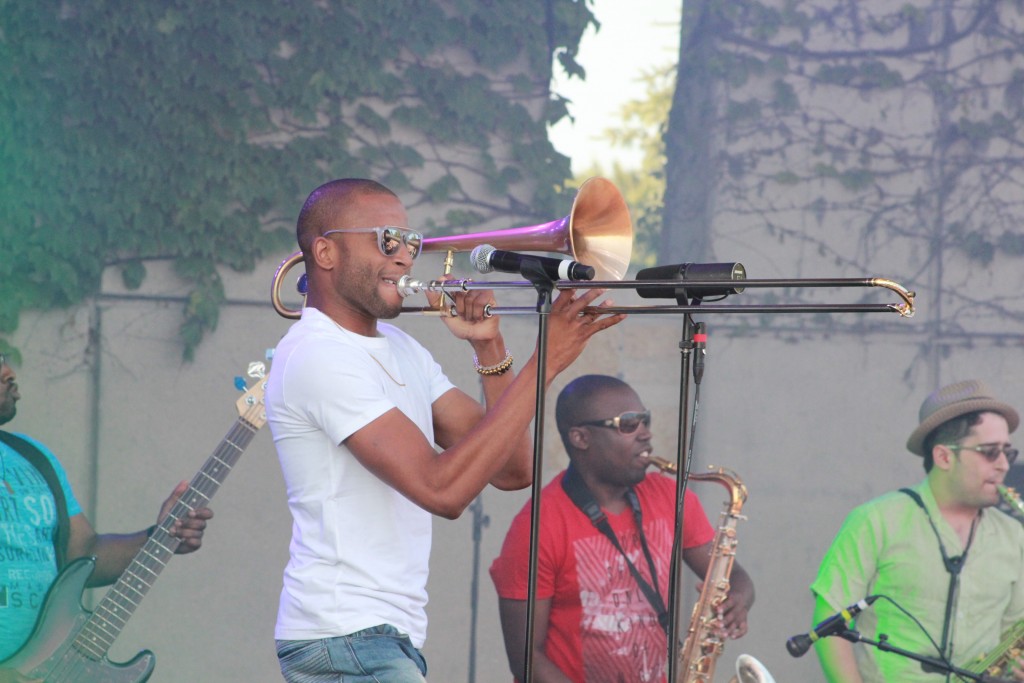 Bringing Bourbon Street to Grand Rapids: Trombone Shorty and Orleans Avenue at Meijer Gardens on Sunday night. (Photo/Anna Sink)