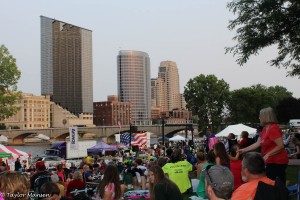 Fourth of July Throngs: Folks gathered in downtown Grand Rapids for music and fireworks on Saturday. (Photo/Taylor Mansen)