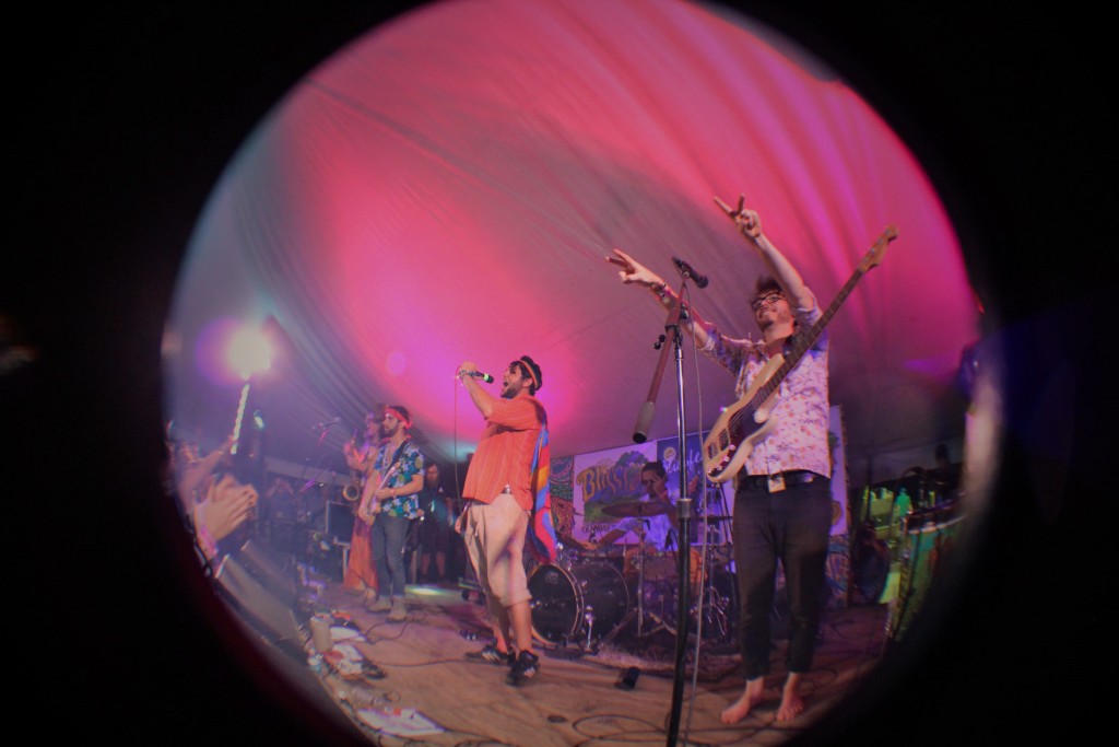 Blissful Joe: Joe Hertler & The Rainbow Seekers helped fire up Blissfest's weekend party. (Photo/Anna Sink)