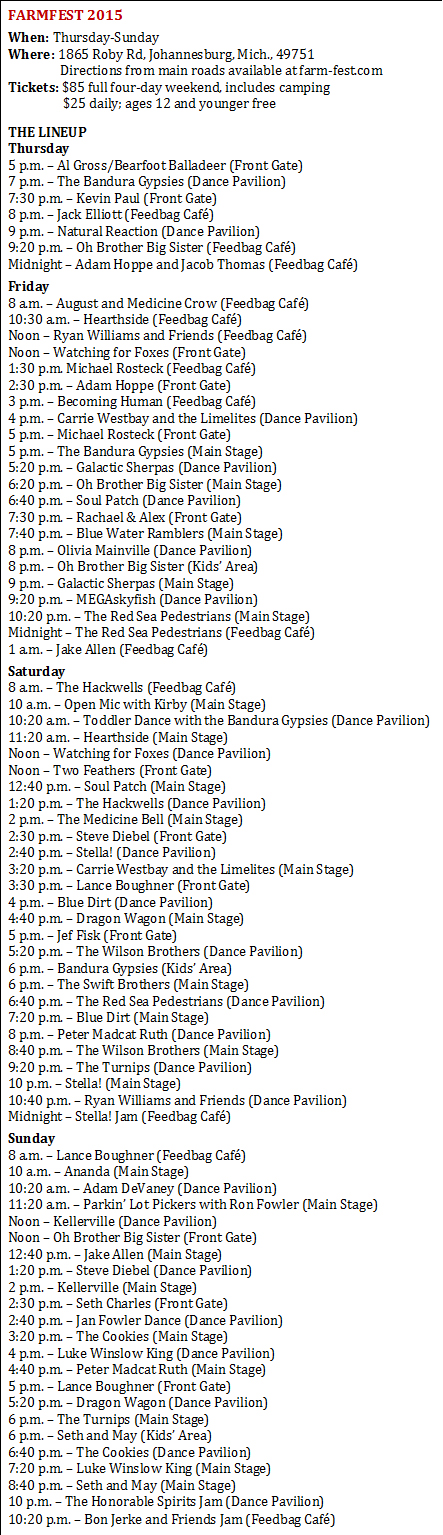 Save this Farmfest schedule on your smartphone to take along. 