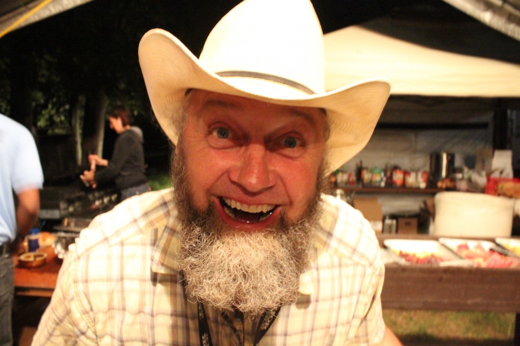 Feeling Great: Cowpie Music Festival honcho "Farmer" John Crissman celebrated Day 1 of the festival on Friday. (Photo/Anna Sink)