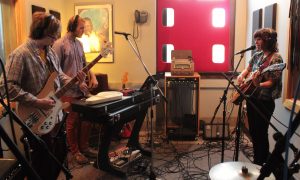 On the Air: The band performing during Local Spins on WYCE. (Photo/Anna Sink)