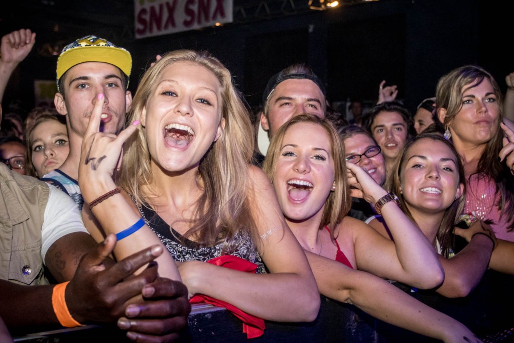 Summer Still Sizzling: This gleeful bunch for Kid Ink at Intersection was just the beginning of a crowd-revving week of live music. (Photo/Eric Stoike)