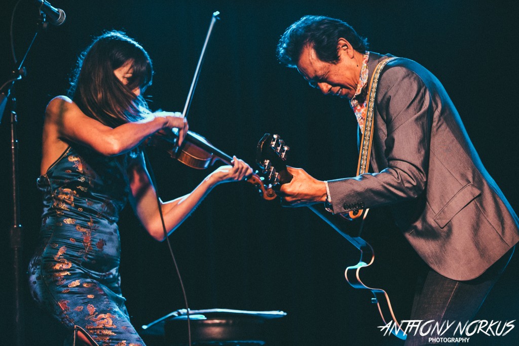 Iconic Singer-Songwriter: Alejandro Escovedo, right, last performed in Grand Rapids with violinist Betty Soo at The Intersection. (Photo/Anthony Norkus)